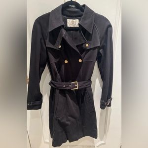 Ladies Roberto Cavalli Black Trench Coat Size 44 European XL Italy 100% Cotton